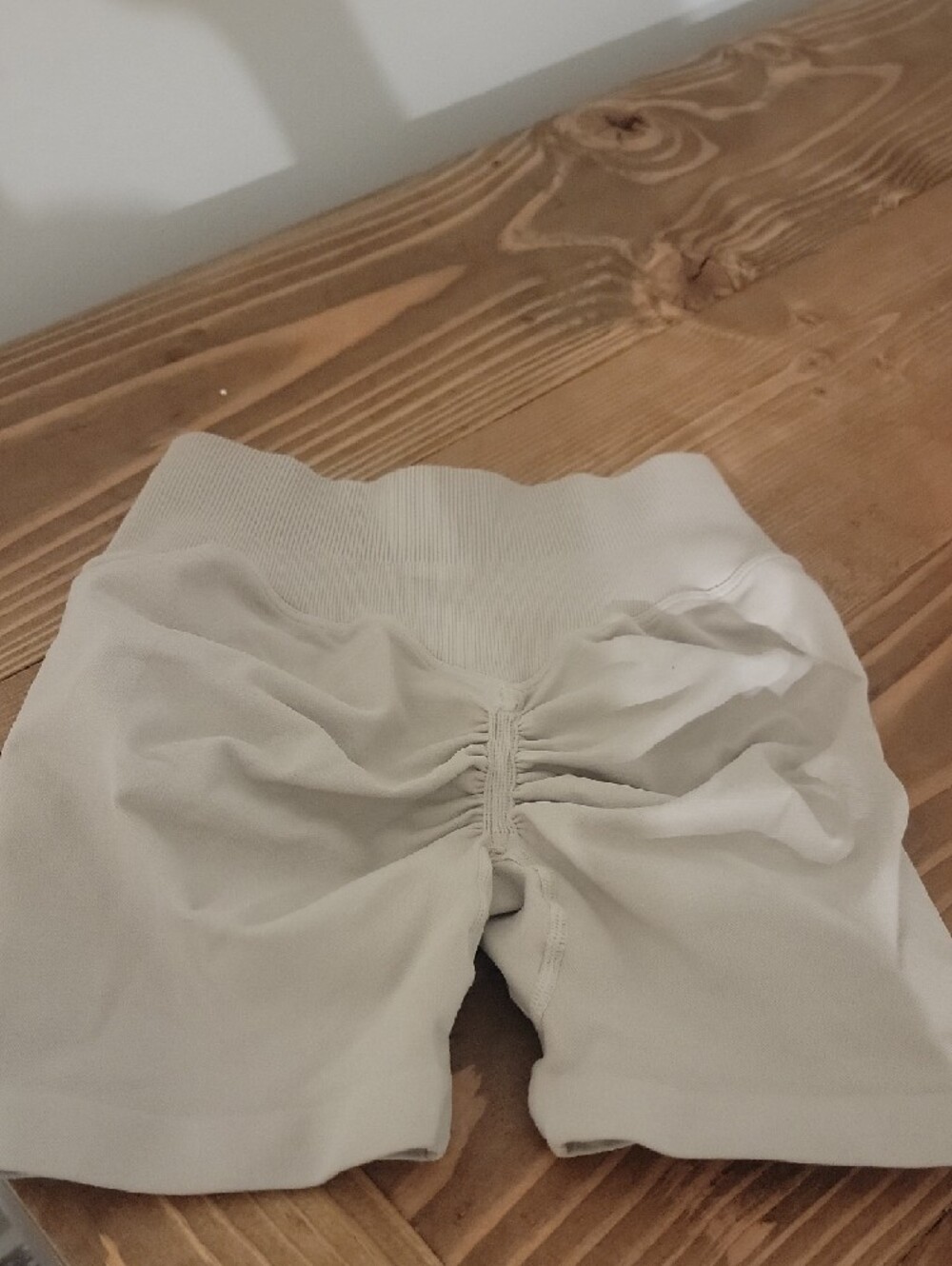 Bombshell Sportswear Seamless Activewear Shorts - Light Taupe - Picture 4 of 5